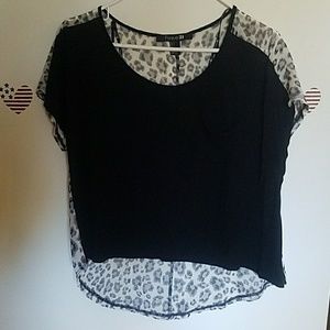 Forever 21 Black/Leopard Print Top